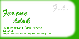 ferenc adok business card