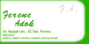 ferenc adok business card